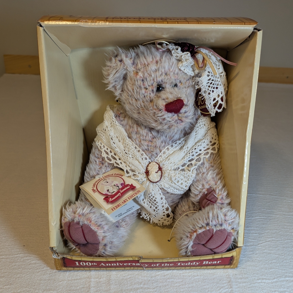 Charming Anniversary Teddy Bear - Cream and Pink